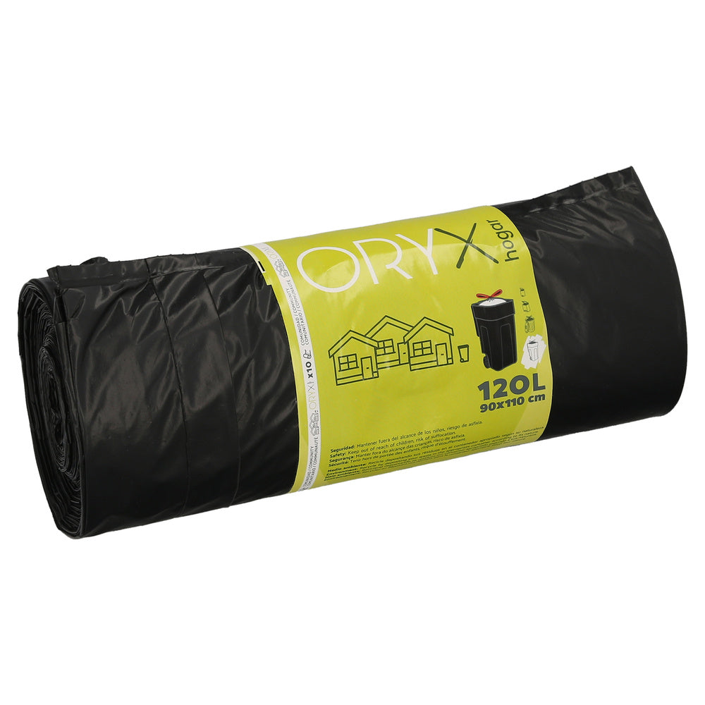 Easy-tie garbage bags 120 liters roll 10 bags