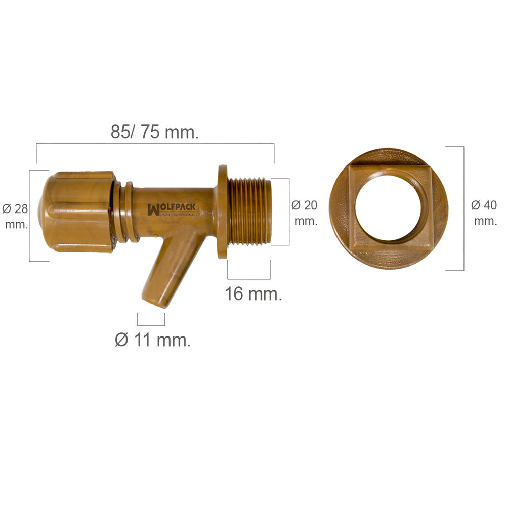 Grifo barril plástico mini con tuerca 1/2"