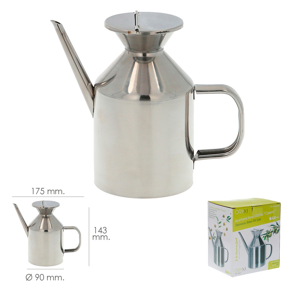 "Classic" stainless steel oil cruet, 375ml.