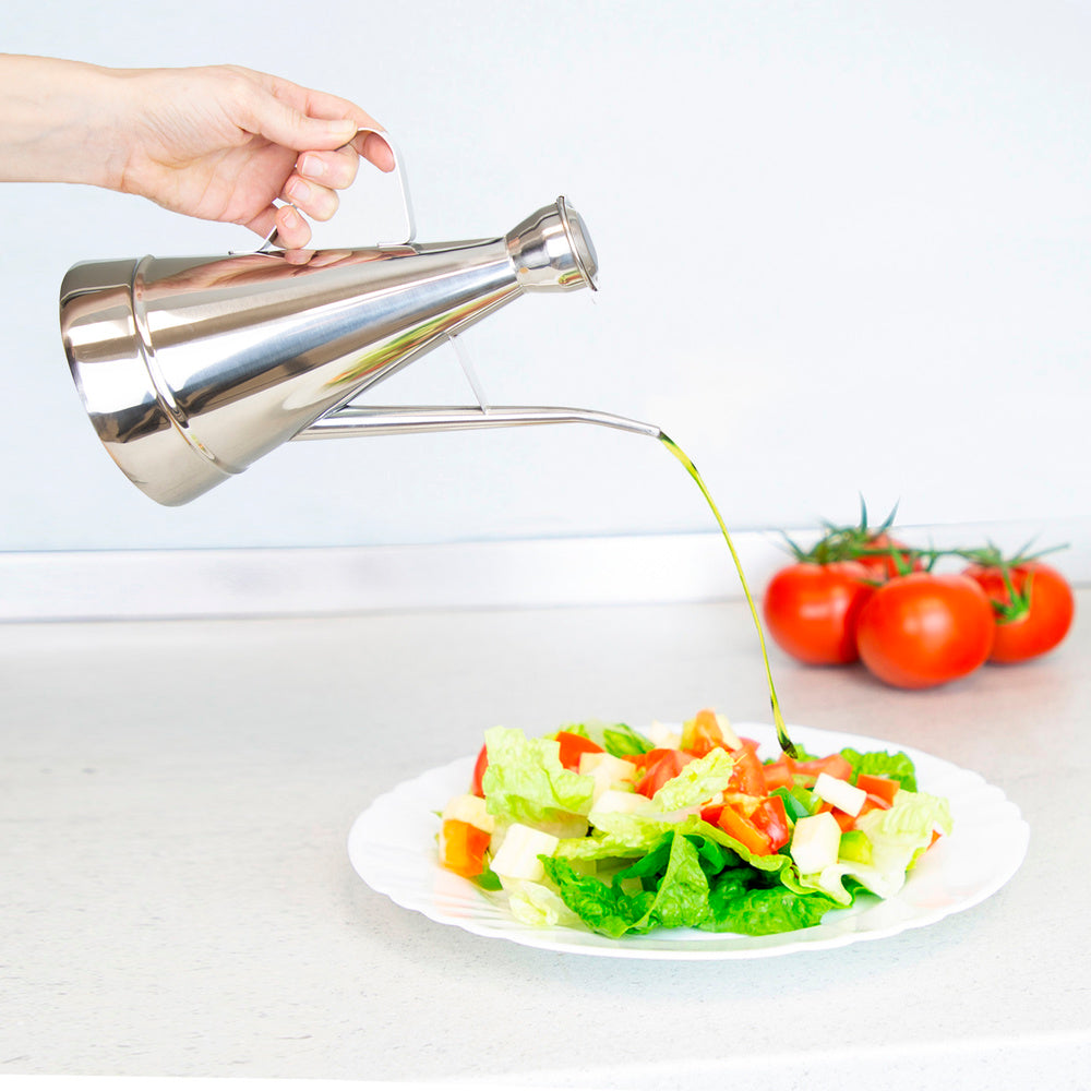 Stainless steel oil dispenser, elegant model, 300 ml.