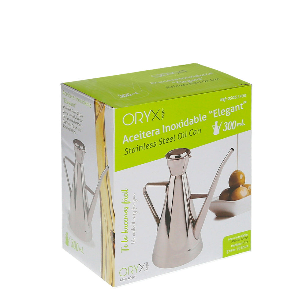 Stainless steel oil dispenser, elegant model, 300 ml.