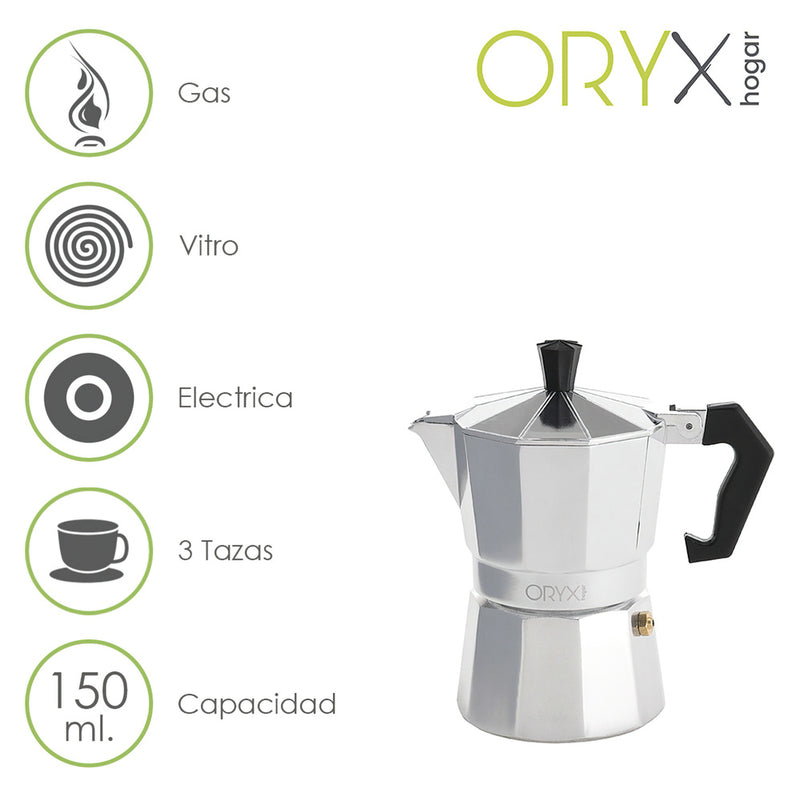 Cafetera aluminio 3 tazas (150 ml.) classic