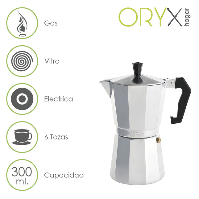 Cafetera aluminio 6 tazas (300 ml.) classic