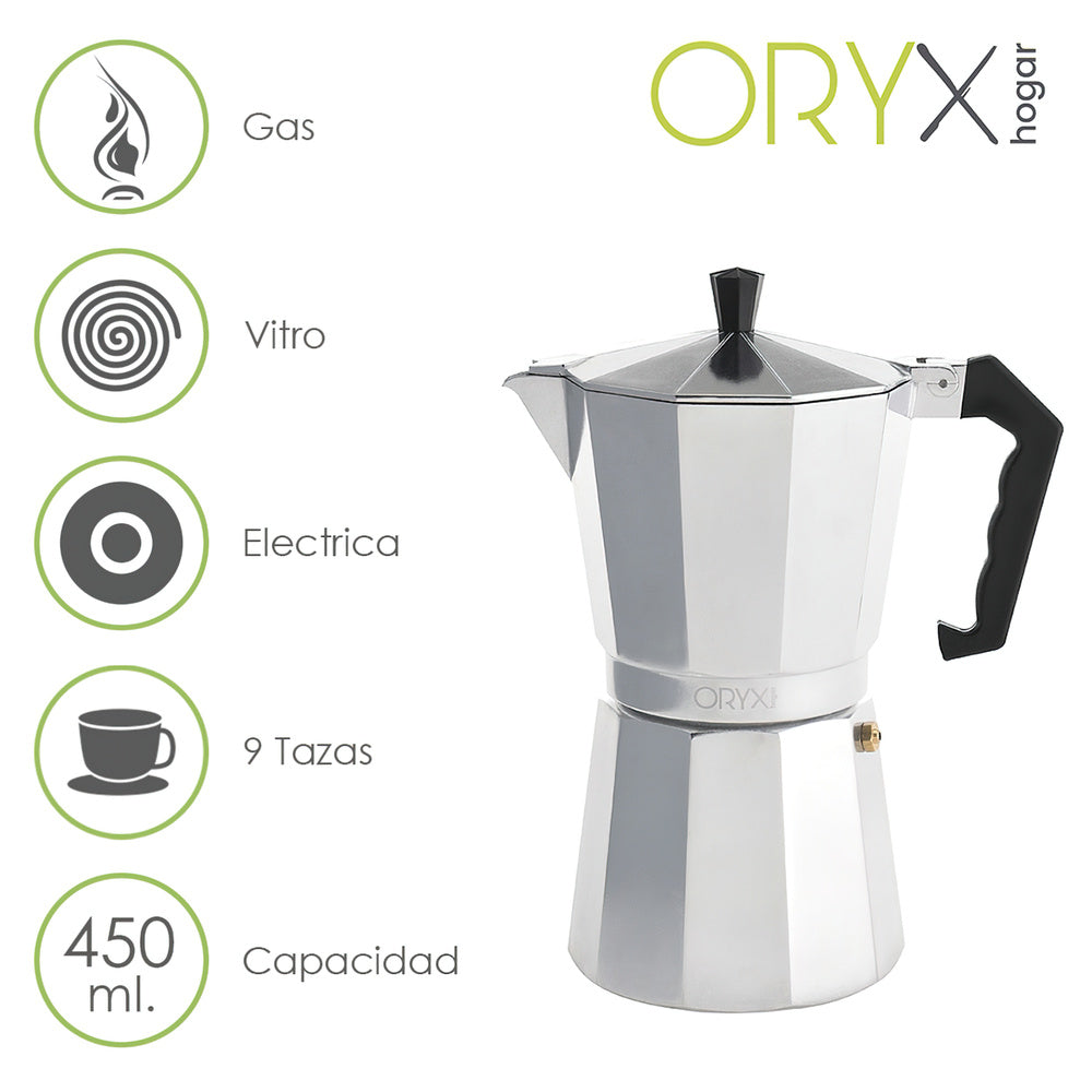 Aluminum coffee maker 9 cups (450 ml.) Classic