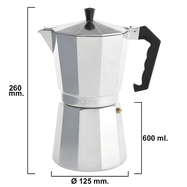 Cafetera aluminio 12 tazas (600 ml.) classic