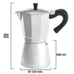 Cafetera inducción aluminio  12 tazas (600 ml.)