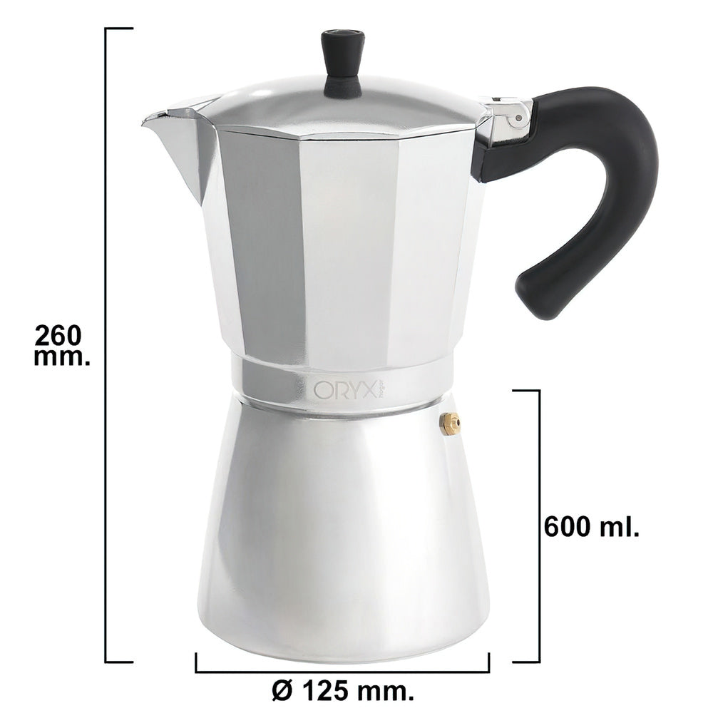 Aluminum induction coffee maker 12 cups (600 ml.)