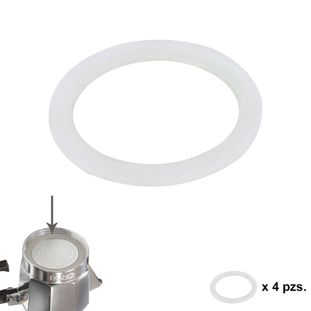 Silicone gasket for aluminum classic/induction coffee maker 2 cups (4 units)