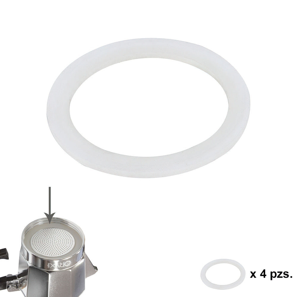 Silicone rubber gasket for aluminum classic / induction 6-cup coffee maker (4 units)