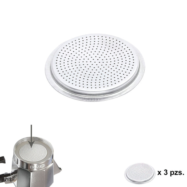 Filtro cafetera aluminio classic / inducción 2 tazas (3 unidades)