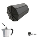 Pomo cafetera aluminio classic 2 / 3 / 6 / 9 y 12 tazas (3 piezas)