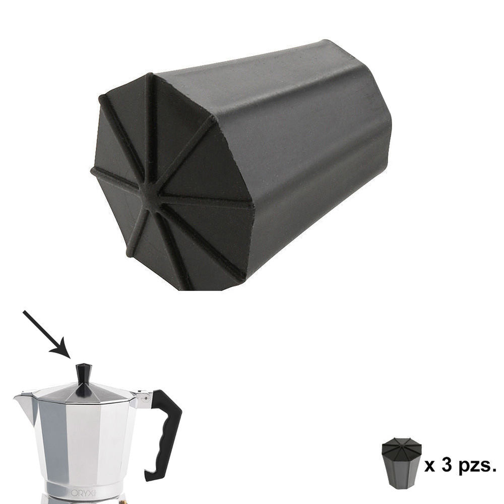 Classic aluminum coffee maker knob 2 / 3 / 6 / 9 and 12 cups (3 pieces)