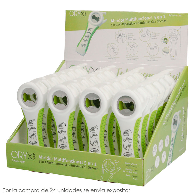 Abre latas /  botellas / botes multifunción 5 en 1