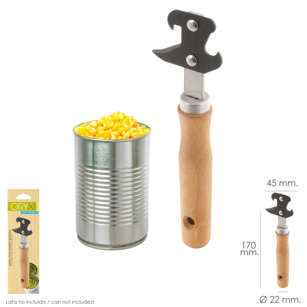 Can opener with wooden handle 170 mm