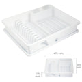 Escurre platos rectangular con bandeja anti goteo plástico 49x39x10 (alt.) cm