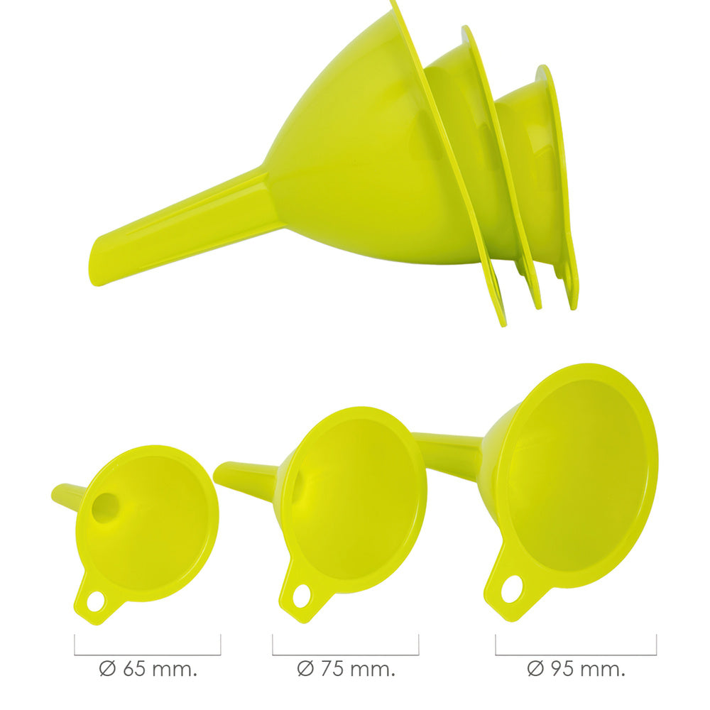Plastic kitchen funnels ø 65 / 75 / 95 mm (set of 3 funnels)