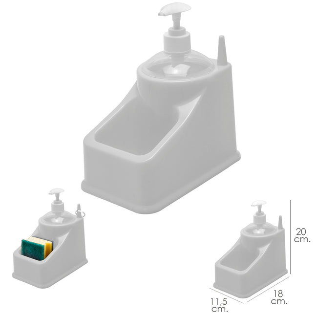 Estropajero plástico con dosificador color blanco
