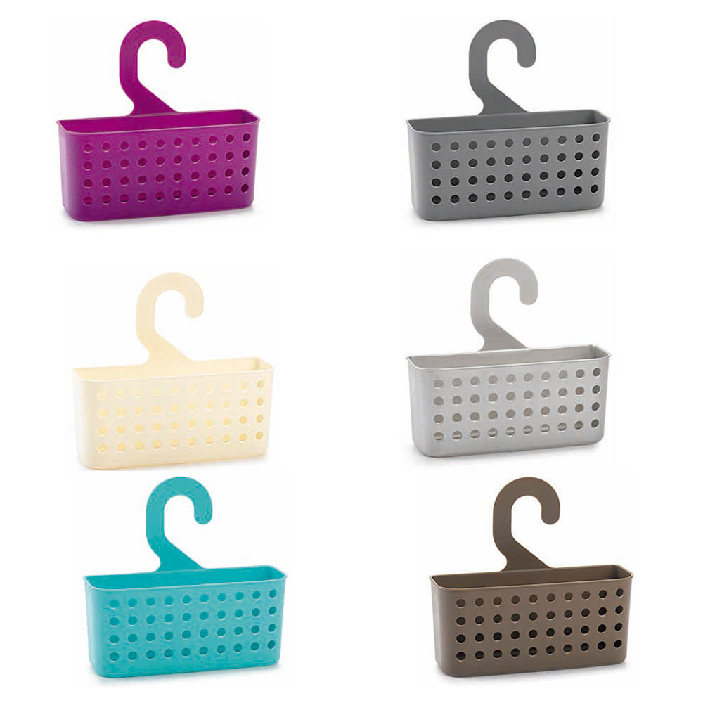 Multipurpose plastic basket (pegs/showers) with hanger assorted colors