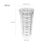 Vaso medidor plástico oryx 500 ml. 8,5x6x16 cm