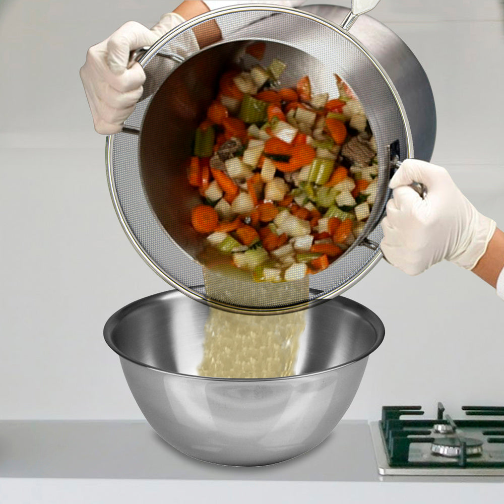 Splash guard lid ø 28 cm stainless steel mesh. With handle, splash screen, pan lid, pot lid, oil lid