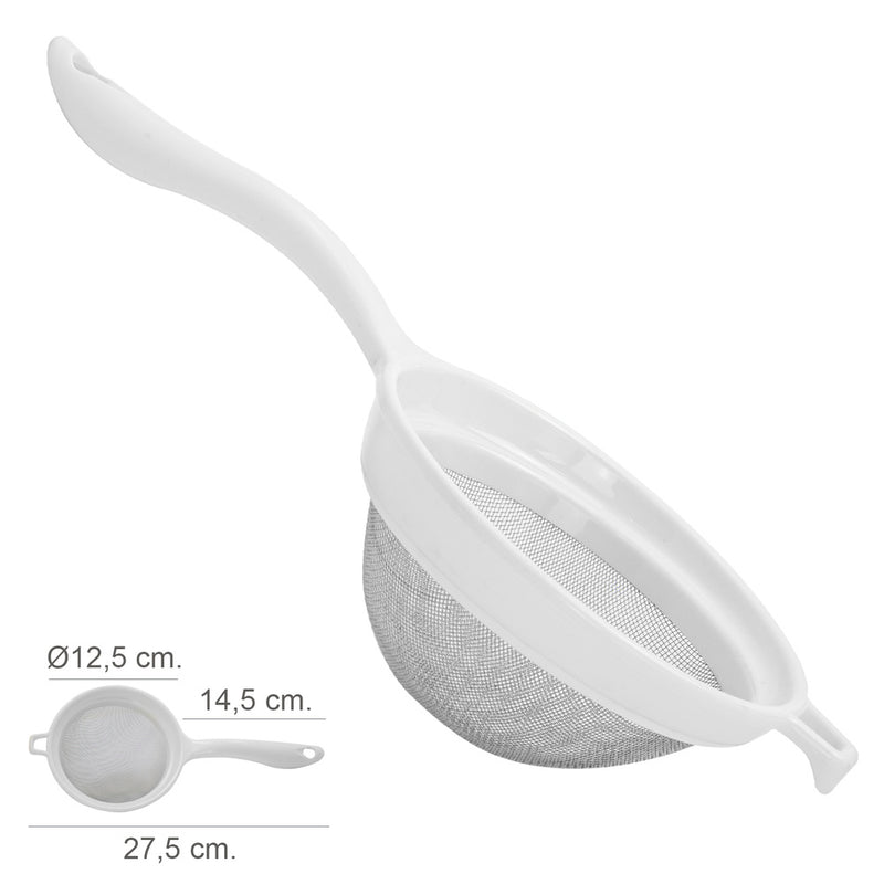 Colador acero inoxidable ø 12,5 cm. con mango plástico