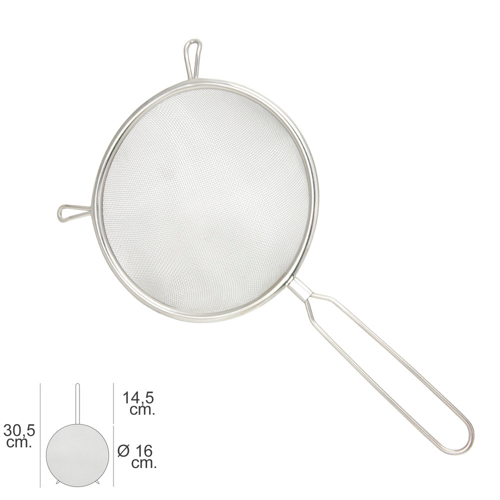 Stainless steel basic colander ø 16 x 30.5 (h) cm