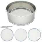 Harinero tamizador acero inoxidable ø 20 cm con 3 mallas intercambiables