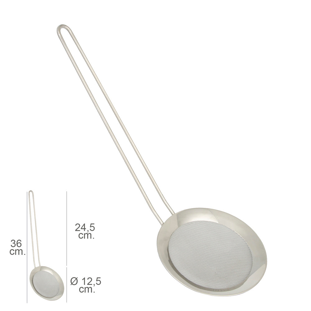 Espumadera malla acero inoxidable ø 12,5 cm con mango 24,5 cm