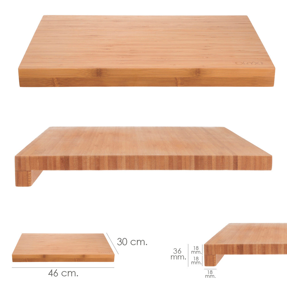 100% bamboo cutting board with rim 46x30.5 cm