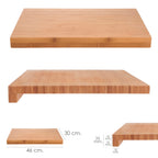 100% bamboo cutting board with rim 46x30.5 cm