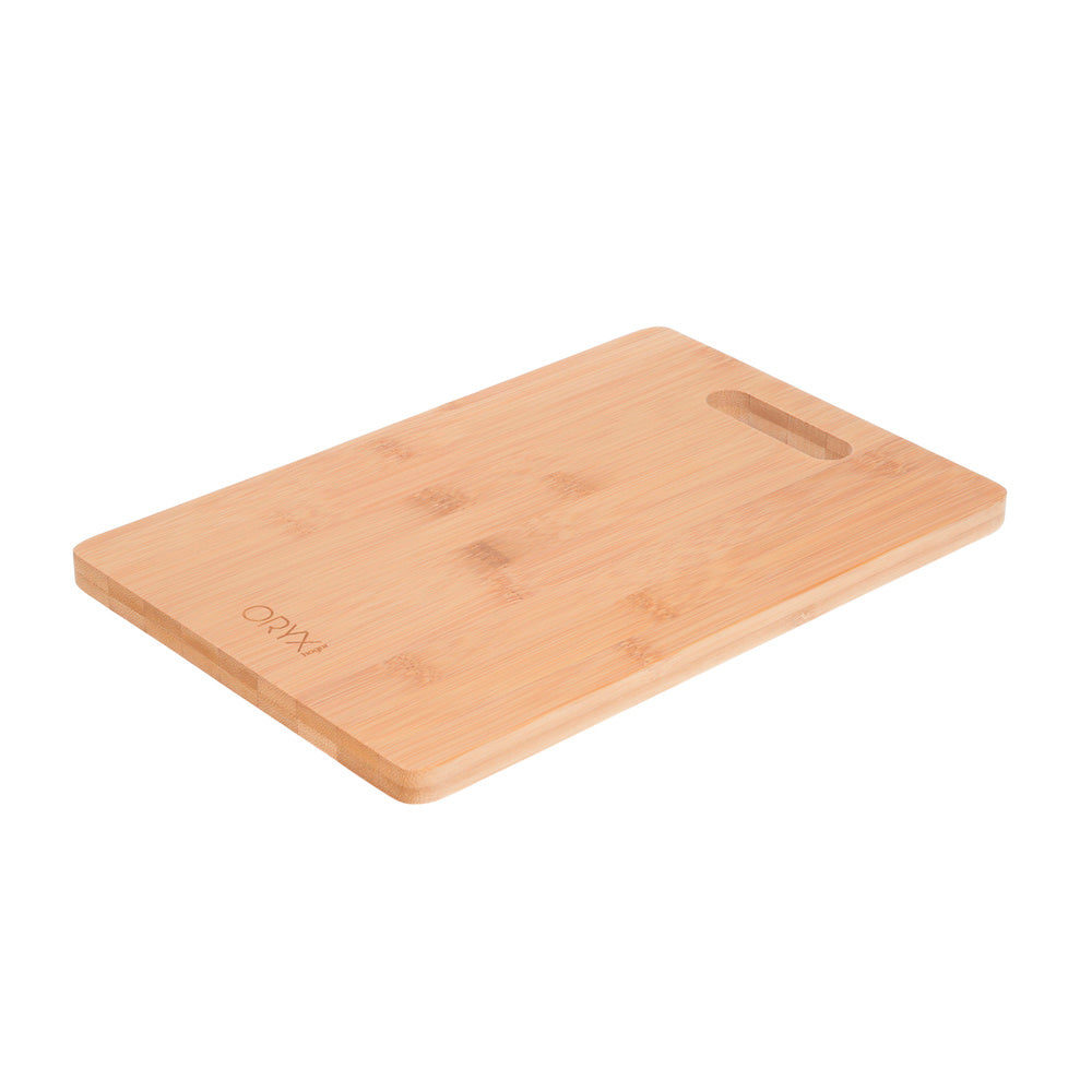 100% bamboo wooden kitchen cutting board with handle 30x20 cm