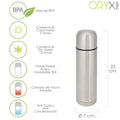 Garrafa térmica, capacidade 500 ml. Livre de BPA, aço inoxidável, anti-gotas