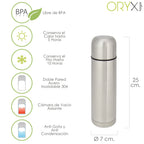 Garrafa térmica, capacidade 500 ml. Livre de BPA, aço inoxidável, anti-gotas