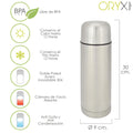 Termo líquidos, capacidad de 750 ml. Libre bpa, acero inoxidable, antigoteo