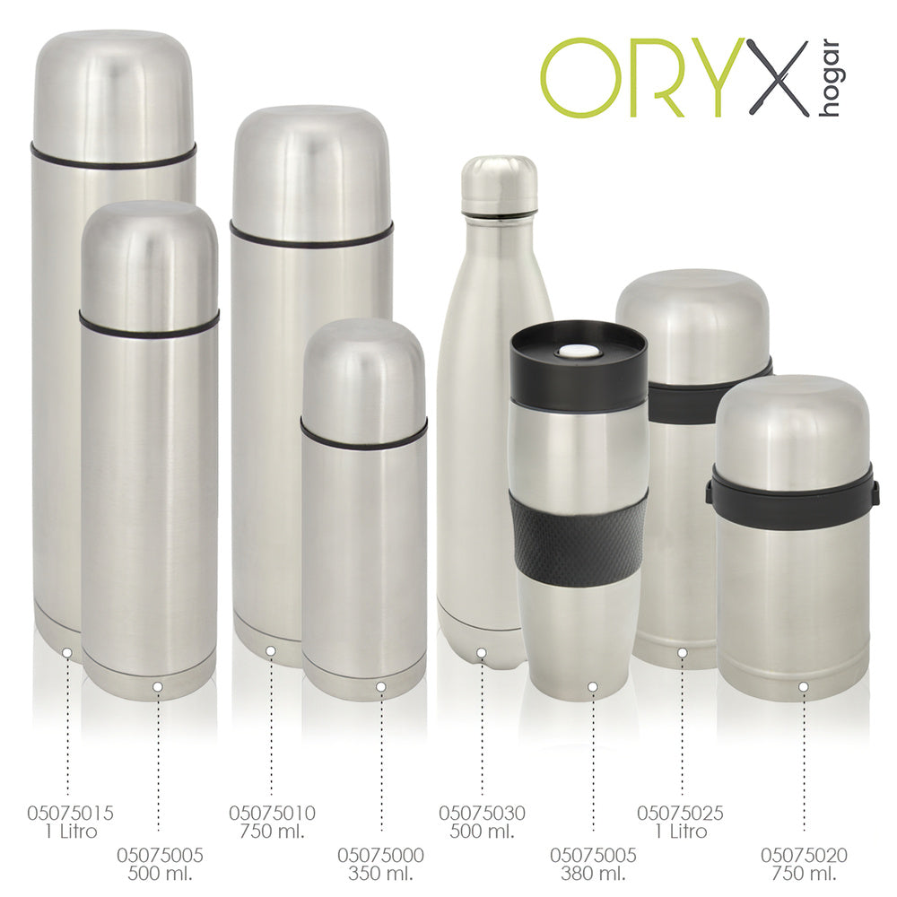 Liquid thermos, 1-liter capacity, BPA-free, stainless steel, anti-drip