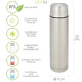Termo líquidos, capacidade 1 litro, livre de bpa, aço inoxidável, anti-gota