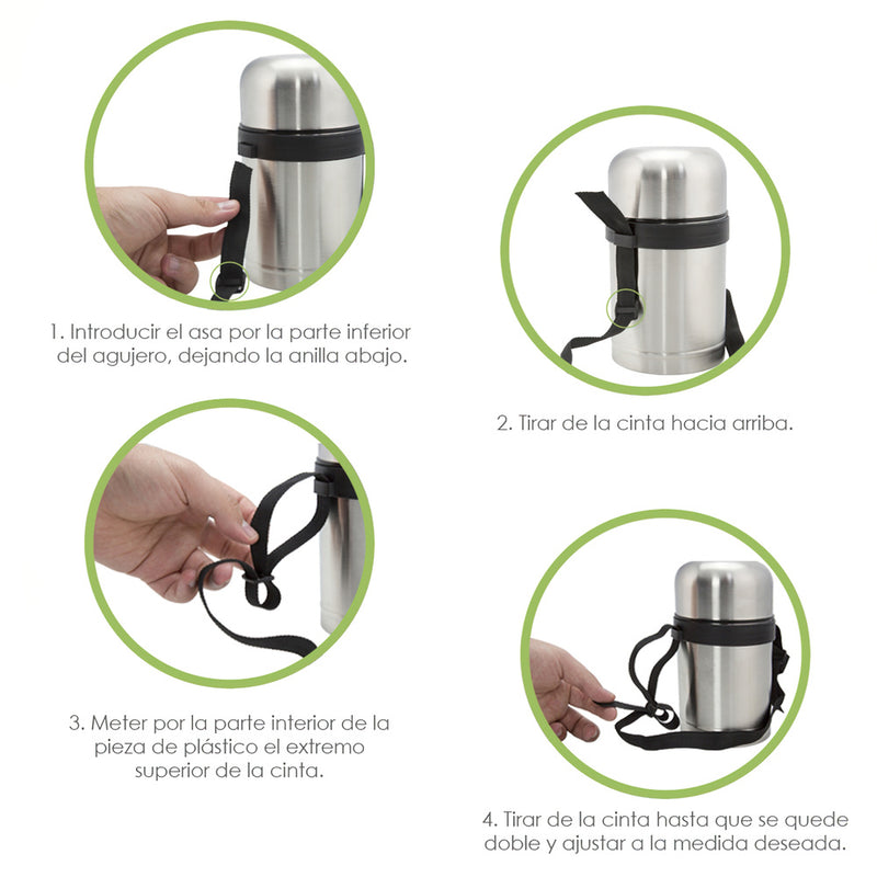 Termo solidos y liquidos acero inoxidable antigoteo 750 ml