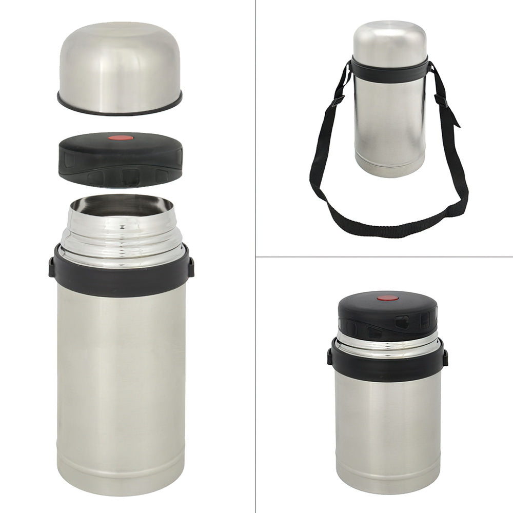 Termo sólidos y líquidos, 1 litro de capacidad, libre bpa, acero inoxidable, antigoteo