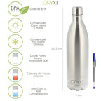 Botella térmica, capacidad de 1000 ml. Libre bpa,  acero inoxidable, antigoteo