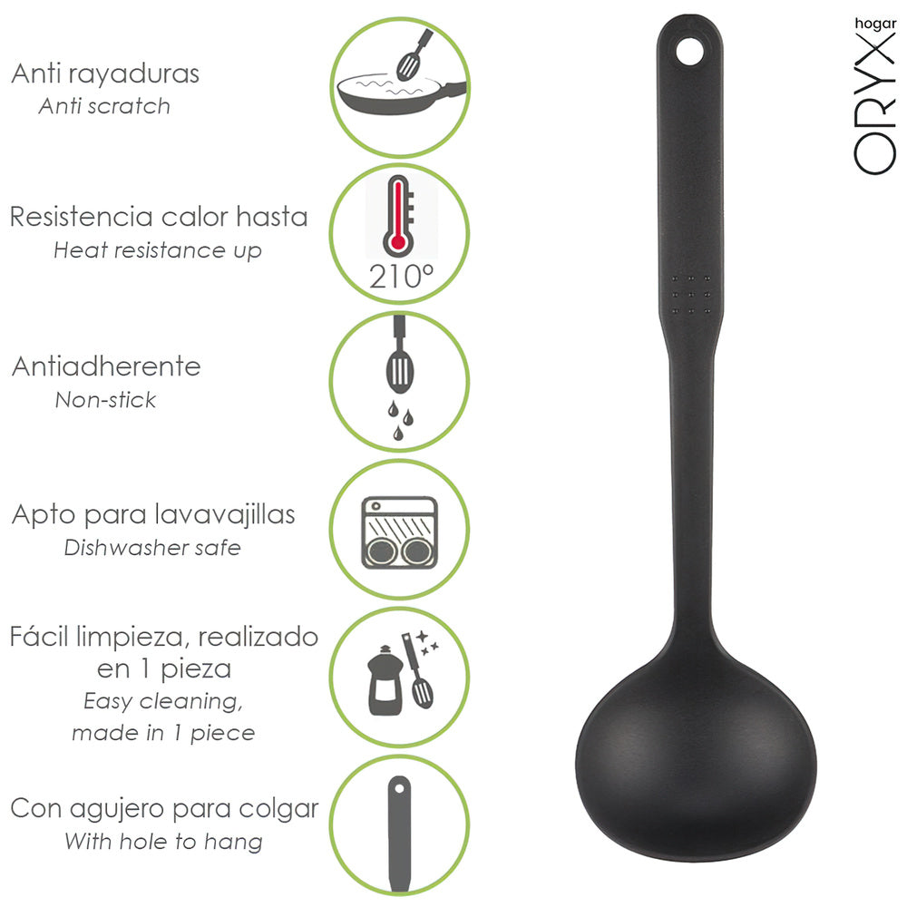 Nylon basic kitchen serving ladle 32 x 9.5 cm