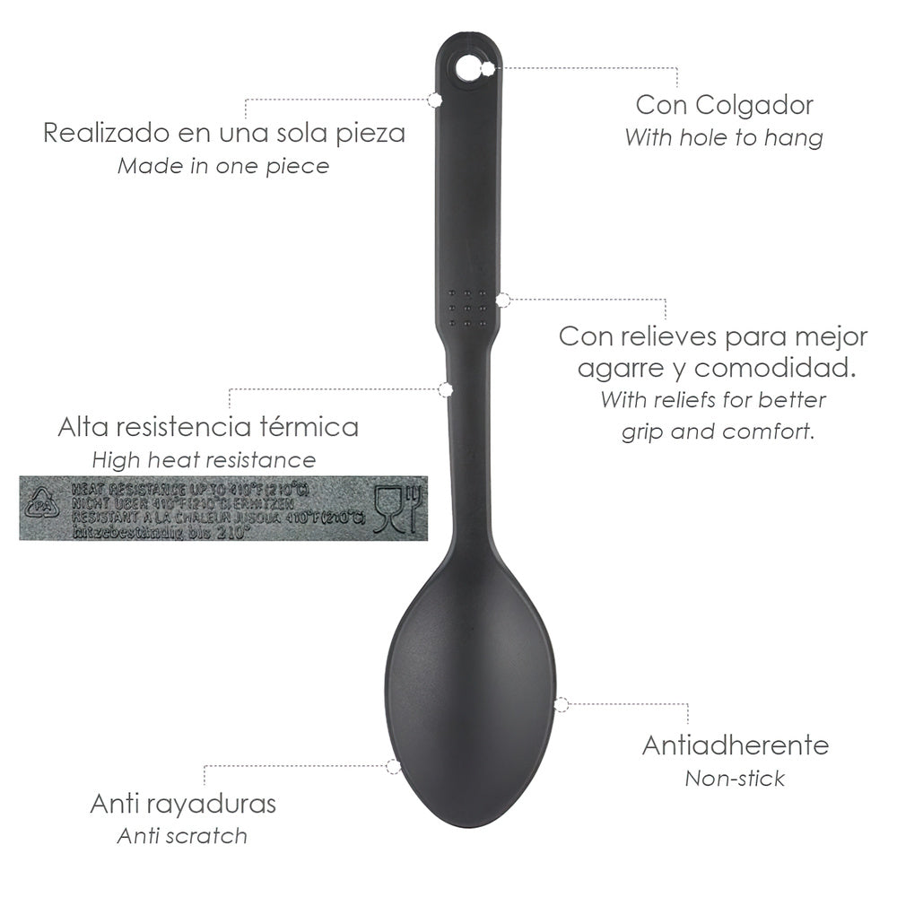 Basic nylon cooking spoon 30.5 x 7 cm