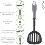 Espátula de cozinha em nylon com cabo antigotas em borracha 34,5 x 11 cm