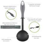 Colher de servir em nylon com cabo ergonómico antiderrapante 32 x 9,8 cm