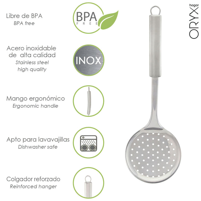 Espumadera cocina acero inoxidable 34x11,5 (alt) cm