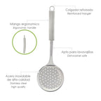 Escumadeira de cozinha em aço inoxidável 34x11,5 (altura) cm