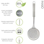 Escumadeira de cozinha em aço inoxidável 34x11,5 (altura) cm