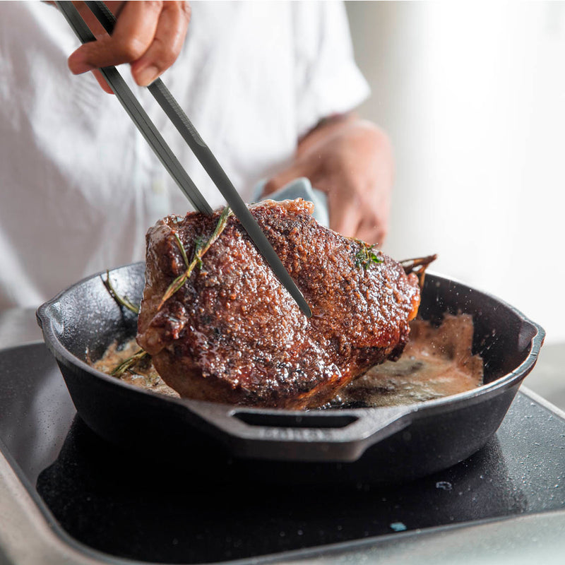 Pinzas de cocina, color negro, fabricadas en nylon, 30cm