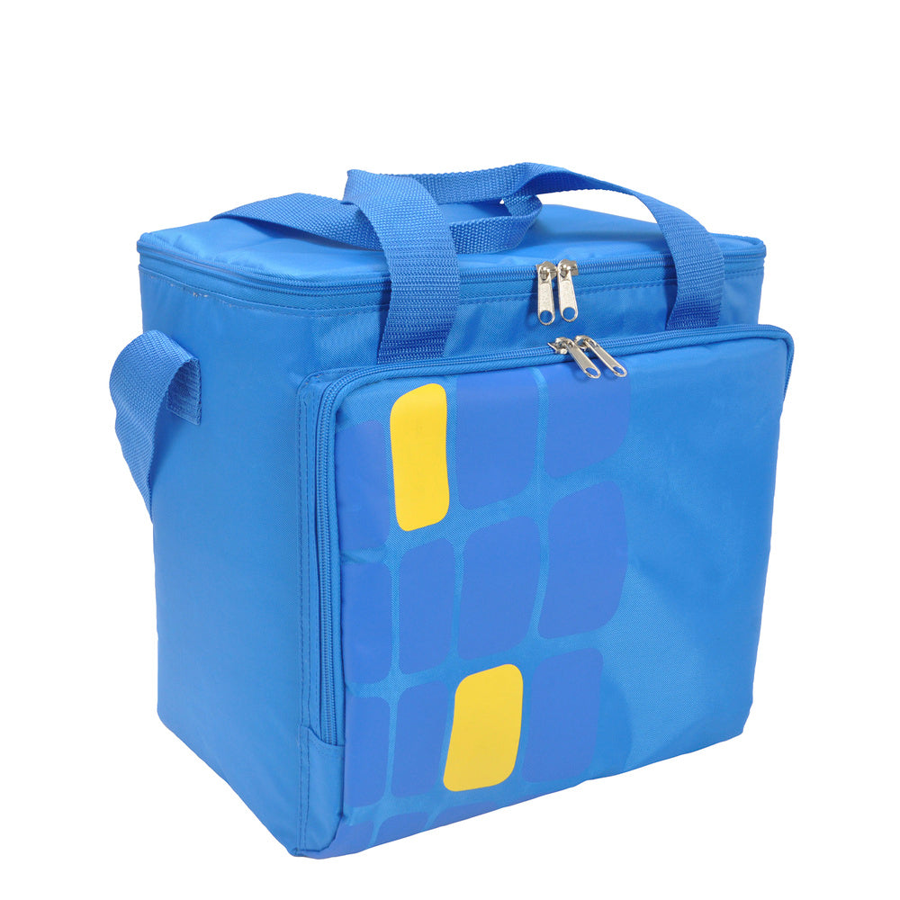 Bolsa térmica porta alimentos nevera 15 litros forro interior peva, con espuma aislante, color azul