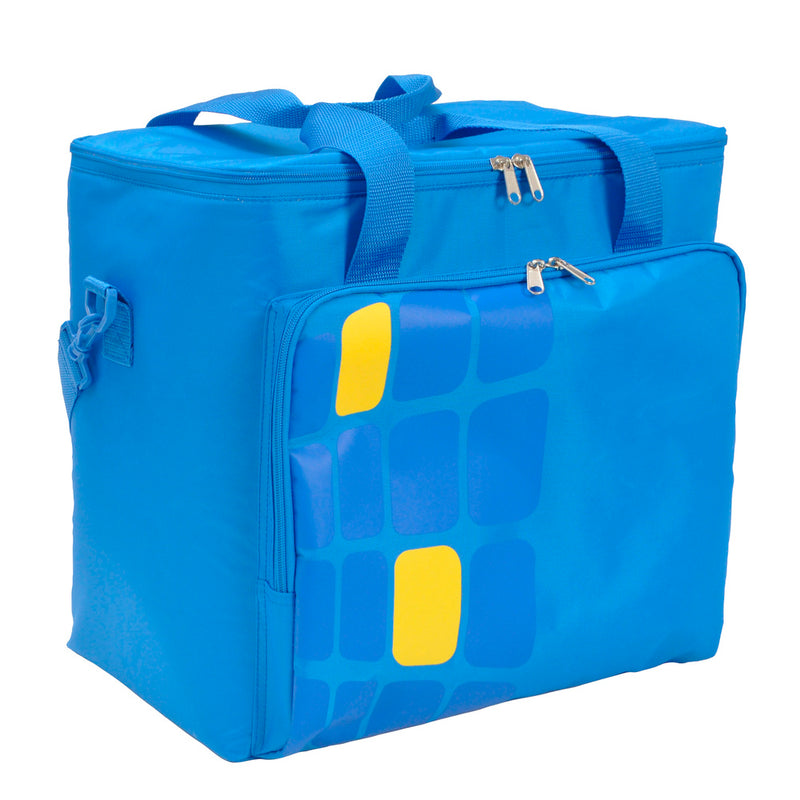 Bolsa / mochila termica porta alimentos nevera 15 litros forro interior PEVA, con espuma aislante, color azul