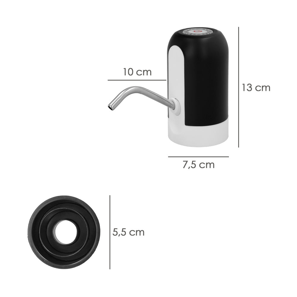 Automatic water dispenser for carafes and bottles with USB type C charger